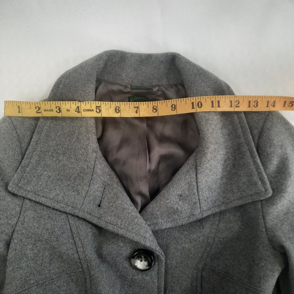 Stile Benetton wool jacket, grey short coat - Picture 10 of 14